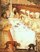 Giovanni Sodoma St.Benedict his Monks Eating in the Refectory oil painting on canvas